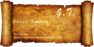 Giczi Tamara névjegykártya